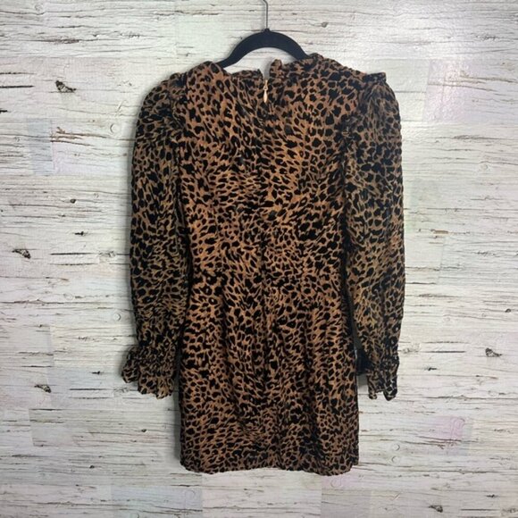 Lavish Alice long sleeve leopard print dress black brown size 2 - Picture 9 of 9